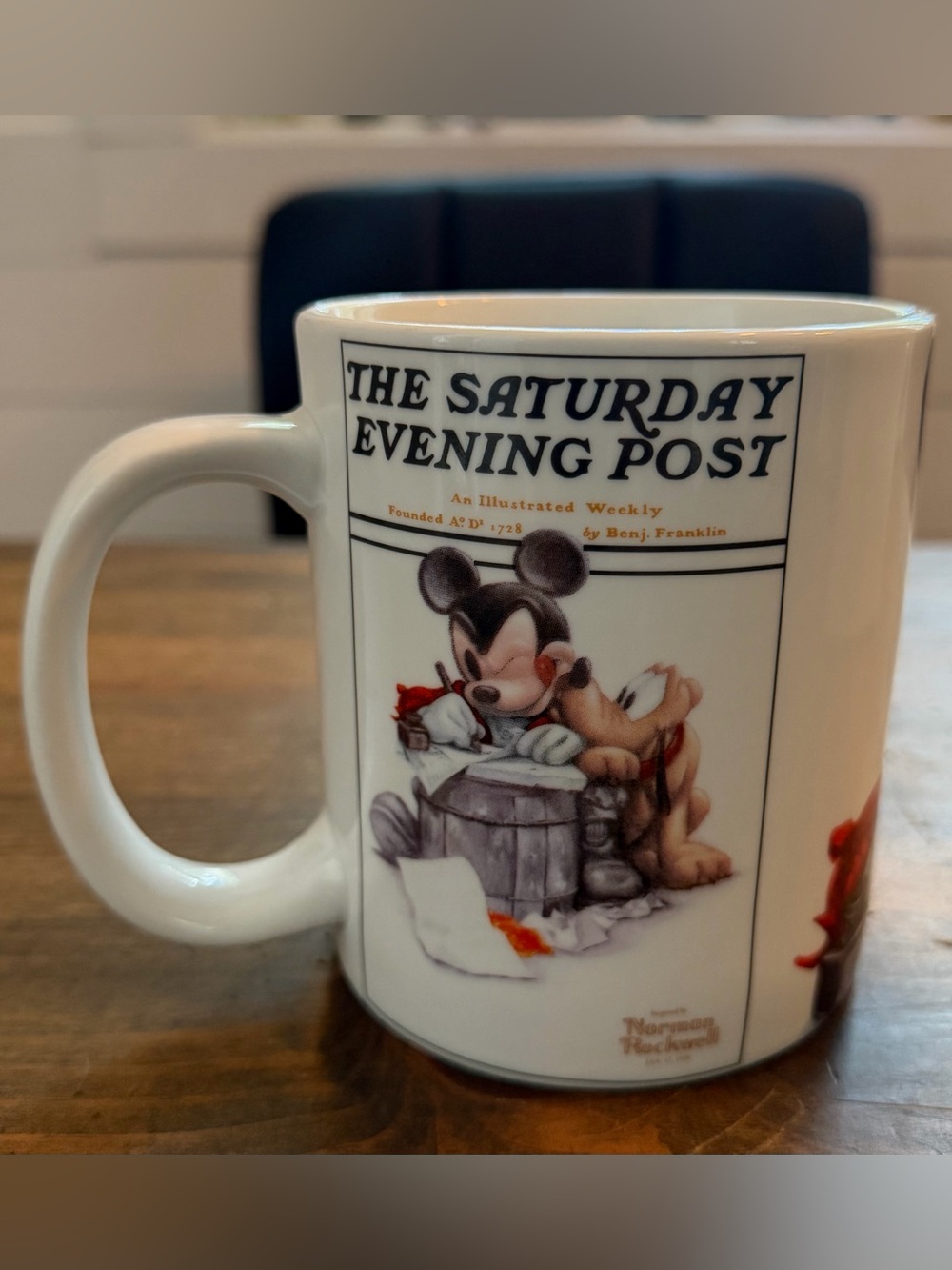 Disney Norman Rockwell Mickey Pluto mug